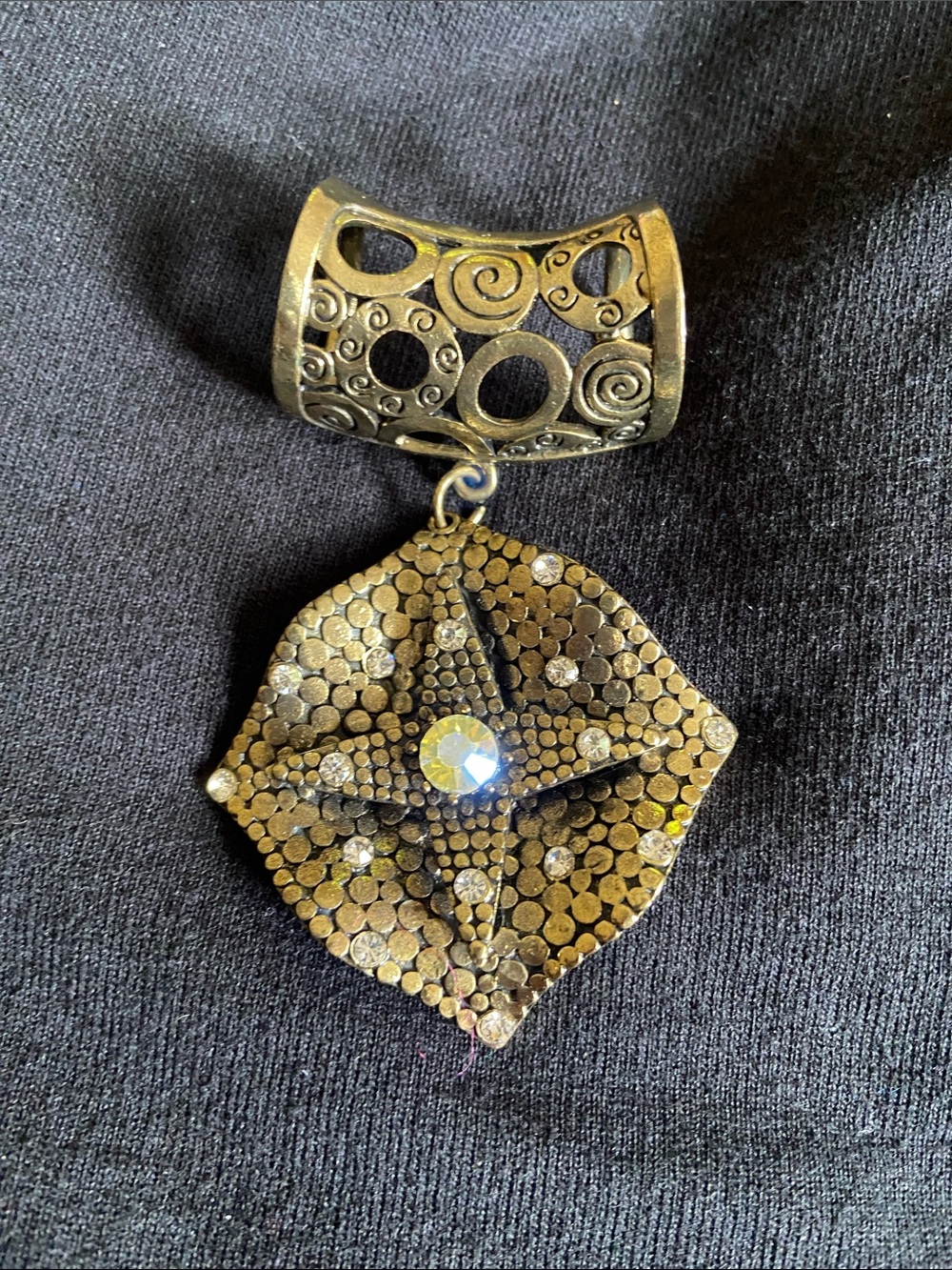 Gold-Tone Starburst Pendant Charm Necklace Accent - Women Jewelry